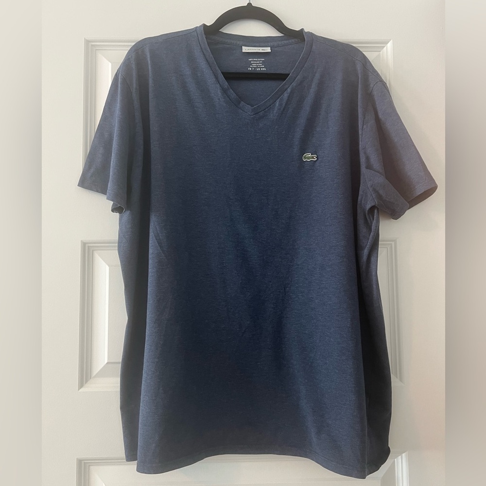 Lacoste, fits like XL, Heathered Blue, Short Sleeve Tee Classic Fit